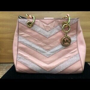 Michael Kors pink Cynthia North South Satchel